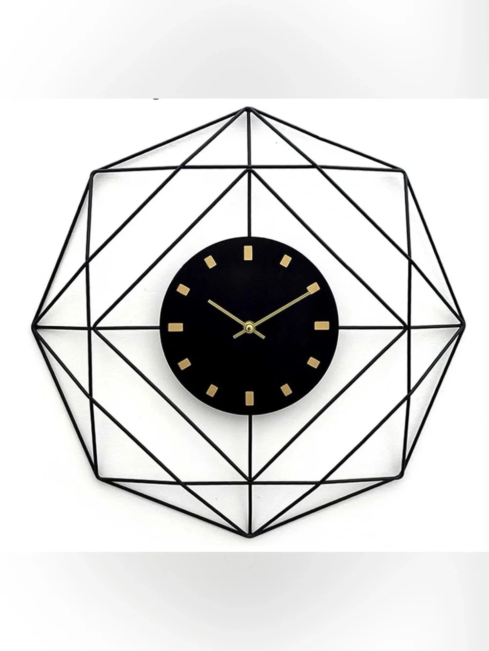 Modern Industrial Octagonal Frame Clock